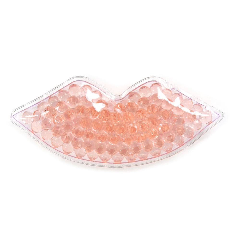 Pink Gel Beads PVC Lip Shape Ice  Pack